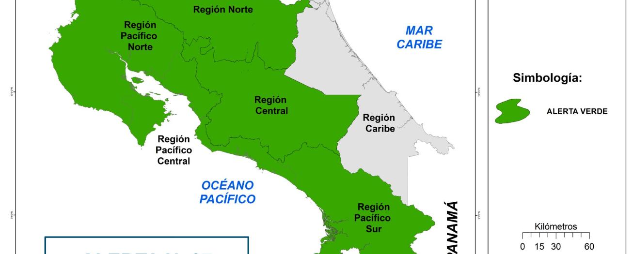 CNE establece alerta verde por lluvias 