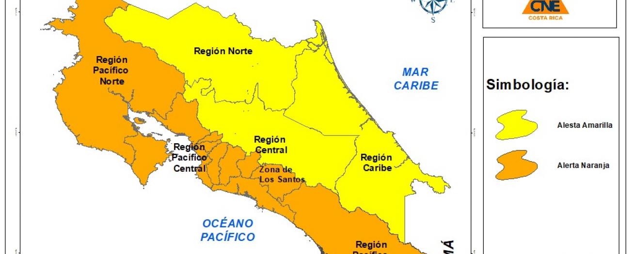 CNE establece la condición de Alerta Naranja por continuidad de lluvias