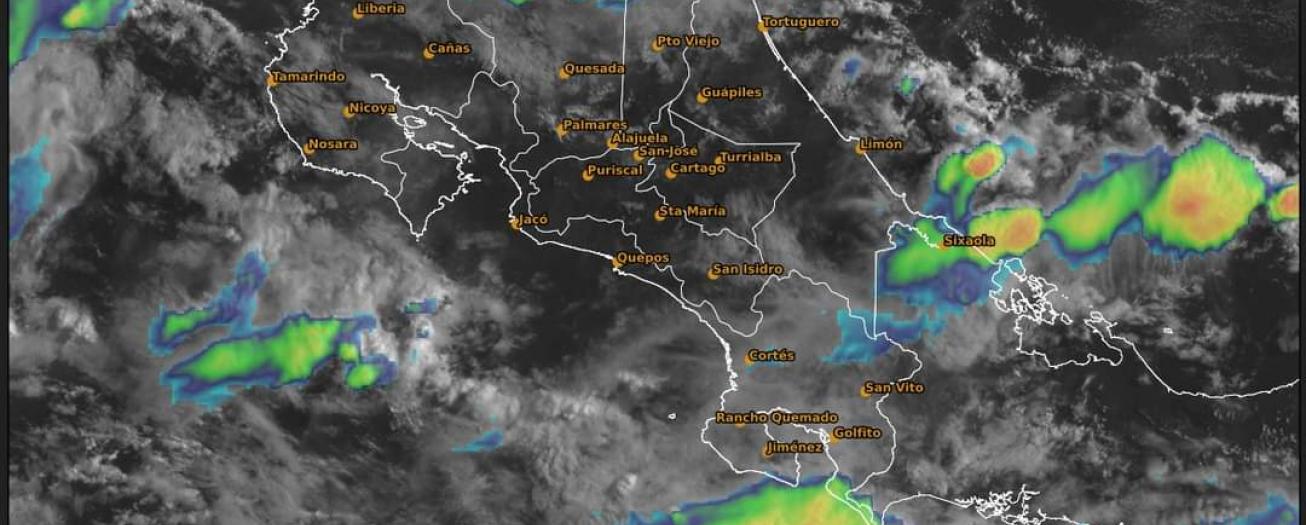 Condiciones lluviosas durante la tarde y noche en la mayor parte del Pacífico y Valle Central