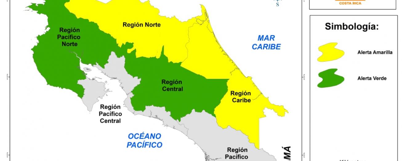 CNE eleva el estado de alerta VERDE para el Valle Central .