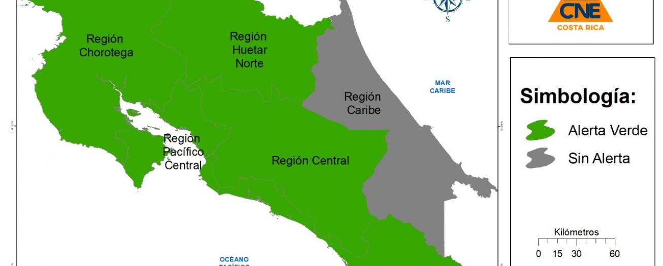 CNE declara alerta verde en todo el territorio nacional por lluvias excepto en el Caribe