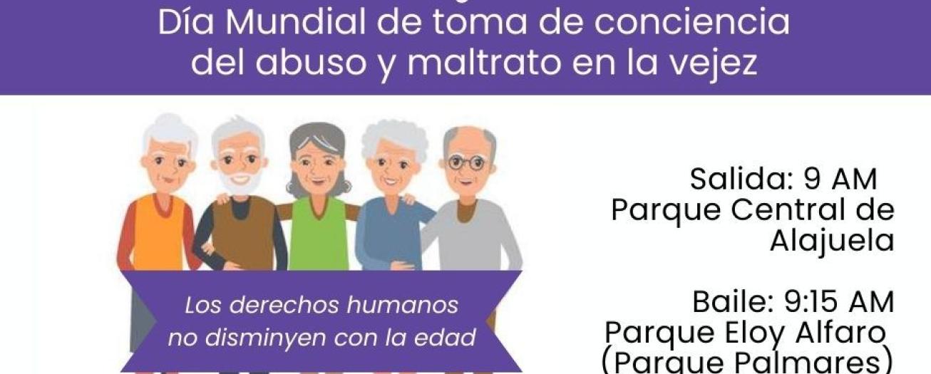 Alajuela realizará caminata para conmemorar Día Nacional contra Maltrato a las Personas Adultas Mayores