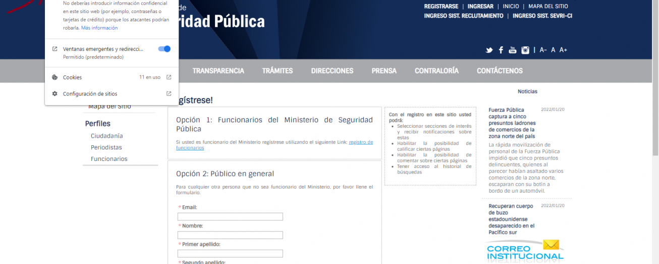 Seguridad Pública advierte sobre sitio web falso que ofrece reclutamiento policial