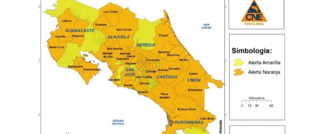 79% de los cantones del país están en alerta naranja por COVID-19